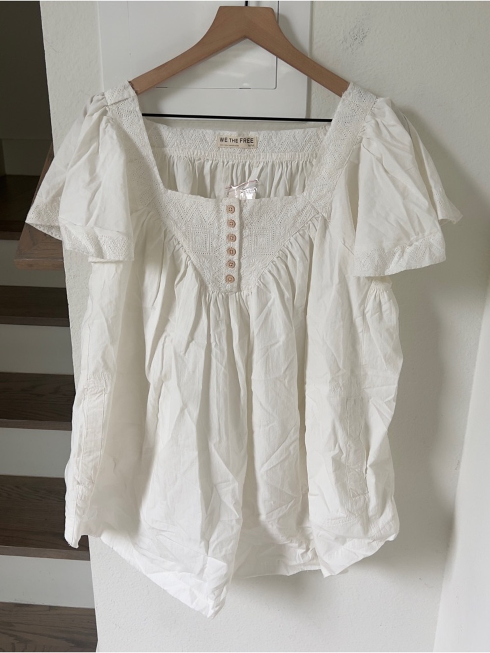 Free People We The Free Riley Embroidered Tunic - Clean Ivory - Medium - NWT - Picture 4 of 7
